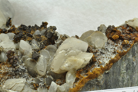 Calcit, Rutil, Pyrit| BB: 10 cm; Fundort: Grieswies, Rauris; Finder: Hermann und Erwin Zinkl 