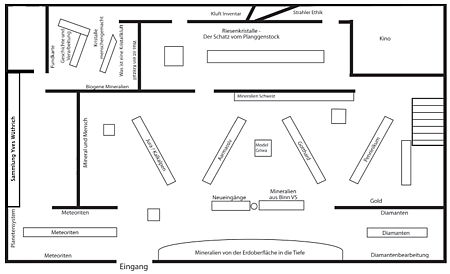 Plan der Ausstellung 'Steine der Erde'