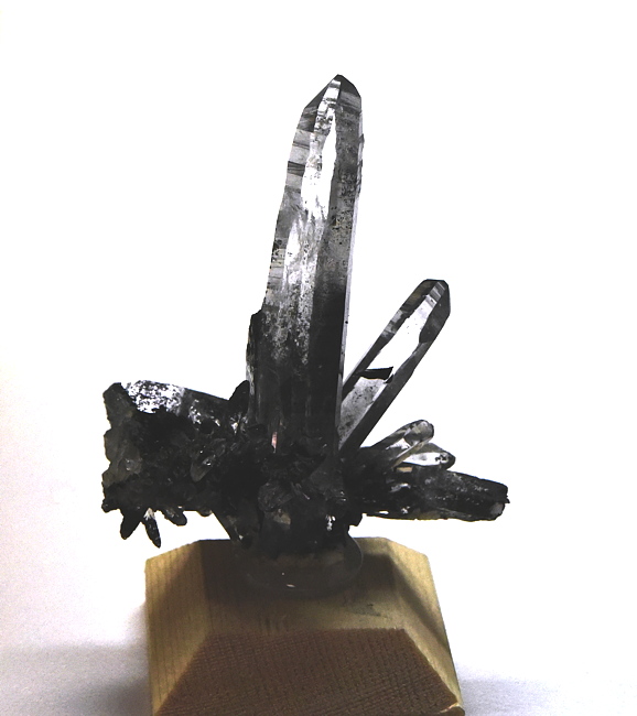 Klare Quarze mit Chlorit | H: 7 cm; F: Trippach; Sammlung: Hermann Gasteiger 
