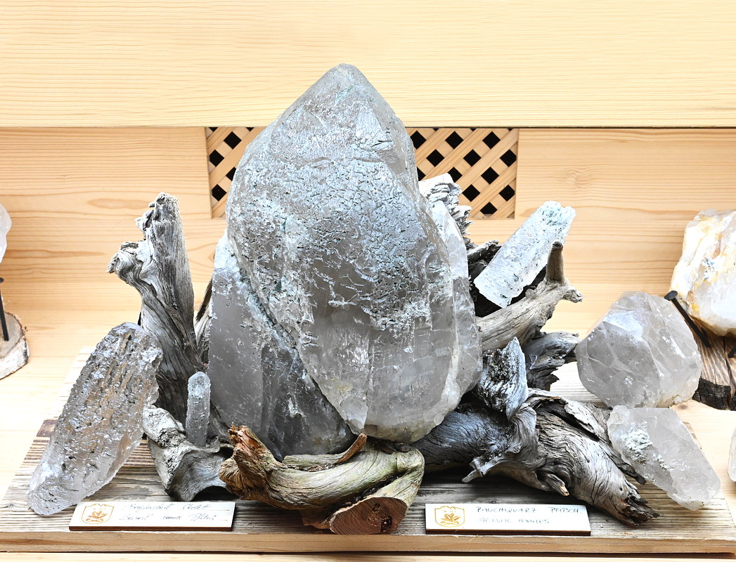 Bergkristalle teils angelöst und mit Chlorit | BB: 60 cm; F: Pfitsch; Finder: Paul Declara