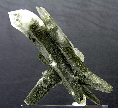 'Quarzmandl', mit engewachsenem Chlorit| H: 8cm; Fundort: Stubachtal; Finder: Sepp Papp 