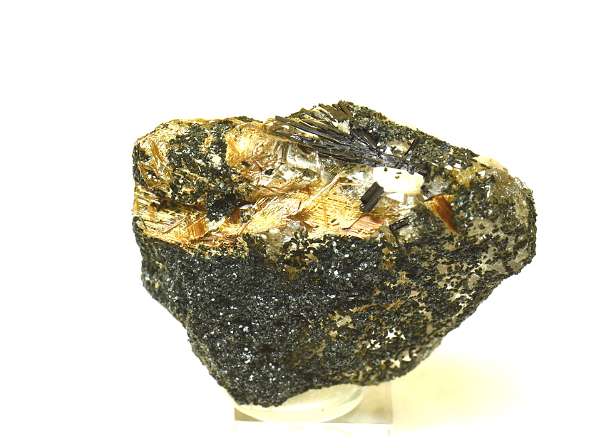 Rutil, Turmalin mit Quarz und Chlorit| B: 6 cm; F: Untersuzbachtal; Finder: Niederegger, Gandler