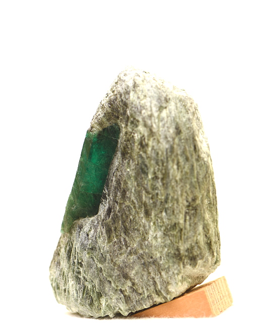 Smaragd in Matrix| H: 6 cm; F: Smaragdbergbau, Habachtal, 1978; Sammlung: Christian Weise