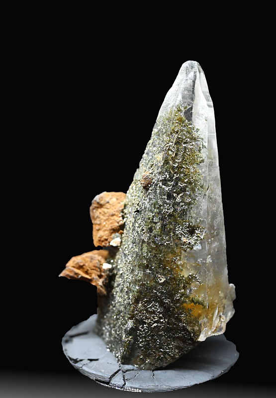 Bergkristall-Spitze mit Chlorit| H: 8 cm, F: Rauris, Finder: XXXXXXXX