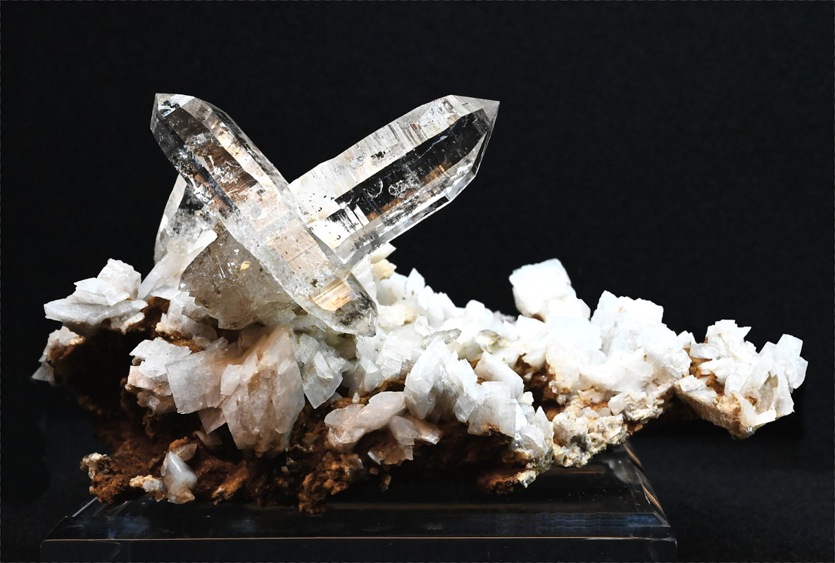 Bergkristall mit Adular| B: 13 cm, F: Hiefelwand, Rauris, Sammlung: Alexander Spunda