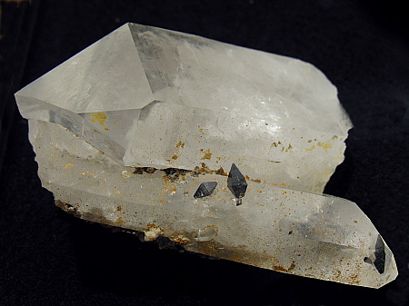 Anatas auf Quarz-Kristallen| Crapteig, GR; B: 10cm (Sammlung Röbi Hauser)