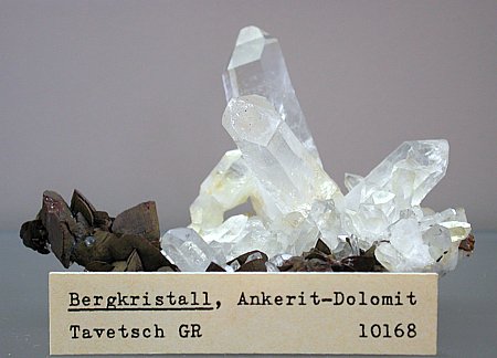 Bergkristall, Ankerit-Dolomit, Tavetsch, GR| B: ca. 8 cm [10168]