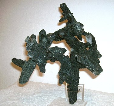 Grosses Gebilde von Chloritquarz-Doppelendern| H: 22cm, B: 21cm